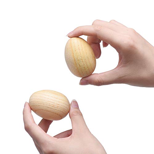 2 Pcs Natural Wood Egg Shaker Musical Percussion Instrument - 2 PCS