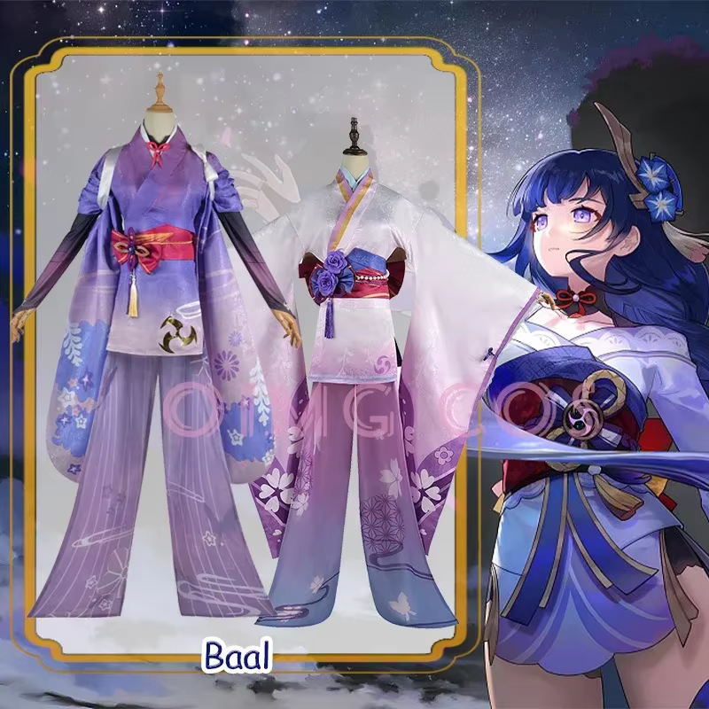 Genshin Impact Cosplay Costume pour adultes, Raiden MakPain Baal, uniforme de carnaval, perruque Anime, Halloween, MasTim ade, Shogun, Beelzebul - AliExpress 200000532