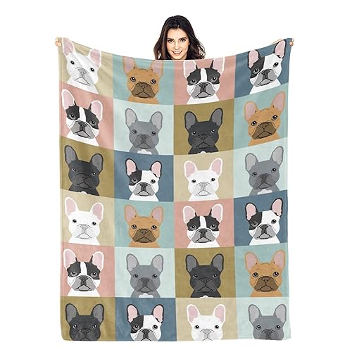 French Bulldog Blanket Gifts Super Soft Bulldog Dog Throw Blanket, Warm Cozy Fluffy Lightweight Blankets and Throws for Couch Sofa Bed 50"X40" - French Bulldog - 50"X40"