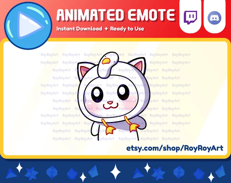 Twitch Emote Animated - White Cat Wiggle Dancing Emote Animated