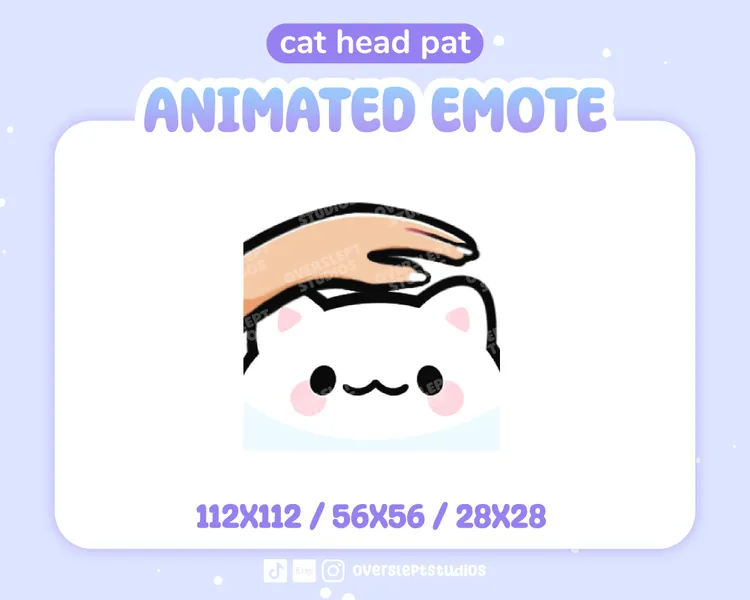 ANIMÉ Cat Head Pat Emote pour Twitch et Discord, Cat Emote, Head Pat Emote, Animated Twitch Emote, Cat Emotes, Cat Twitch Emotes