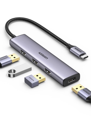 UGREEN USB C Hub 4 Portar USB 3.0 Adapter Typ C Hub OTG Kompatibel för Macbook Pro Macbook Air 2020 Dell XPS USB C Smartphones Tabletter etc.