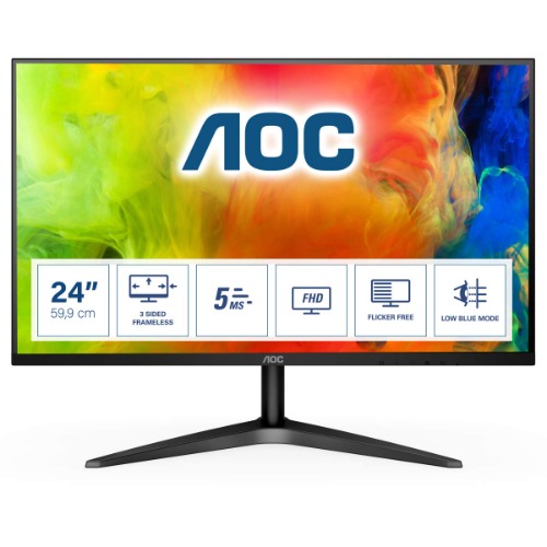 AOC 24B1H 59,9 cm (23,6 tum) skärm (VGA, HDMI, MVA-panel, 1920 x 1 080 tum (60 Hz) svart