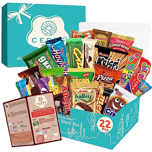 International Exotic Snack Box Variety Pack, 22 Count Premium Foreign Rare Snack Food Gifts with Suprise Item for Fun, Mystery Box of Snacks, European Snacks for Adults and Kids - Midi