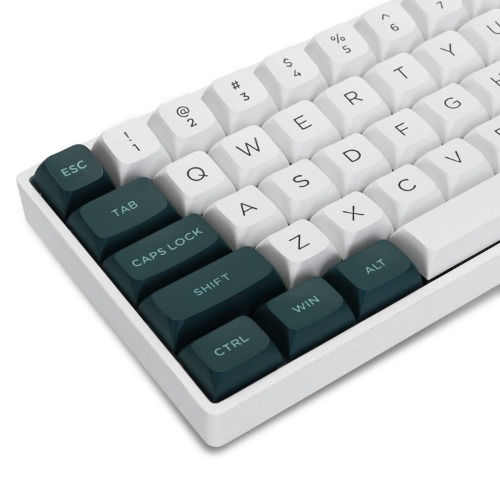 dagaladoo XVX 189 Keys Double Shot Keycaps, PBT Custom Keyboard Keycaps Full Set, XVX Profile Keycaps for 60% 65% 70% 100% Cherry Gateron MX Switches Mechanical Keyboard, White/Green - white/green