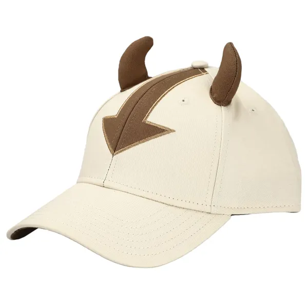 Avatar The Last Airbender Appa Character 3D Big Face Snapback Hat White - 