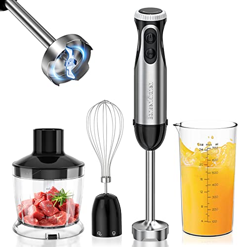 Blender 4 in 1, Minipimer stainless steel, 1000 W, 20 Speeds