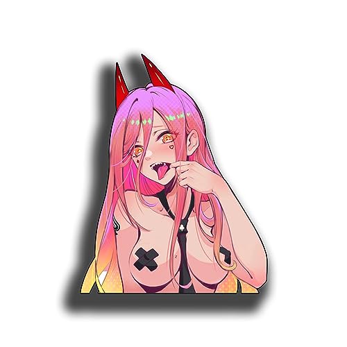 YUNEX 5.1 Inch Sexy Anime Car Bumper Decal Cartoon Power DIY Decoration Window Trunk Motorcycle Laptop Fuel Tank Cap Luggage Waterproof Stickers - B