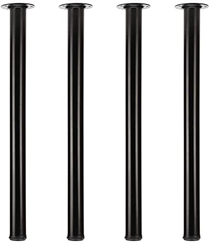 WINSOON 28'' Adjustable Metal Table Legs Heavy Duty Durable Office Furniture Legs Kitchen Dinner Desk Legs Set of 4-Black