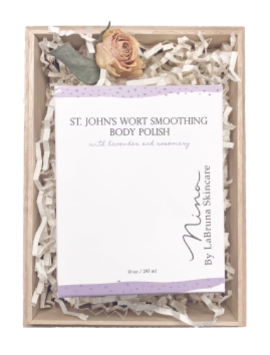 Lavender Rosemary Body Polish by LaBruna Skincare - gift wrapped w/ spoon