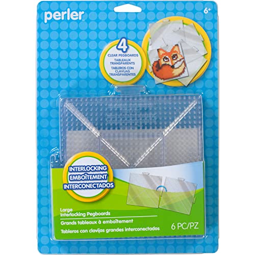 Perler Beads Large Square Pegboards for Kids Crafts, 4 pcs - 1