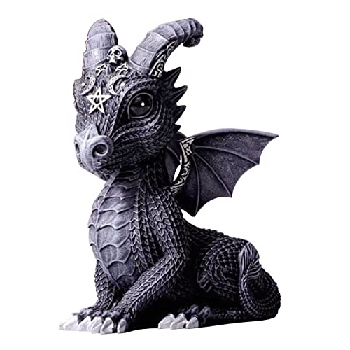 Gothic Home Decor Sculpture, Halloween Gothic Unicorn Decoration, Flying Dragon Statue Desktop Decoration, Kitchen, Bedroom, Yard, Lawn Mystery Sculpture Resin Crafts (Dragon) (Mysterious dragon) - Mysterious dragon