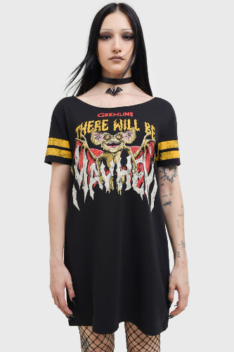 Trouble Maker T-Shirt Dress | XS / Black / 94% Cotton 6% Elastane