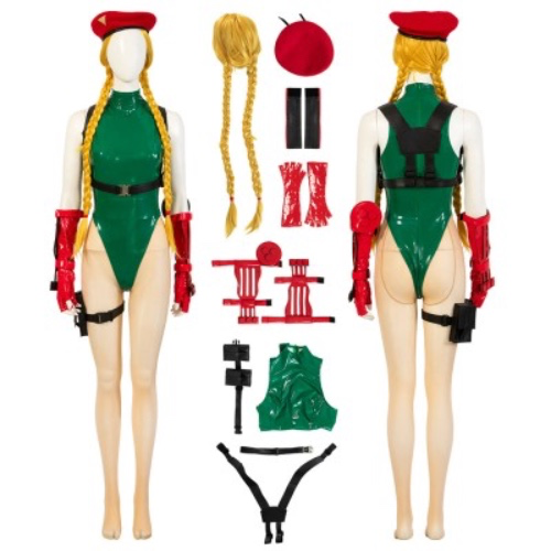 Street Fighter Cosplay Costumes Cammy White Green Leather Suits