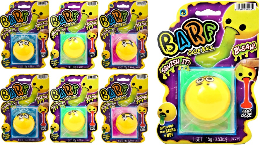 Barf-Squishy Stress Ooze Ball (6 Stress Ball Assorted) by JA-RU. Squishy Toys with Slime for Kids and Adults. Silly & Funny Squeeze Puking Vomit Toys. Party Favors Stress Relieve Toys. 5299-6p