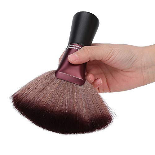 Fan Shape Hairdresser Neck Brush, Soft Hairdressing Hair Cutting Broken Hair Sweep Brush, Salon Accessory Barber Brush Hair Clippings Remove Brush Flat Base(#1) - #1