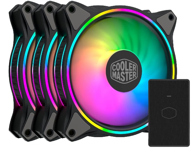 Cooler Master MasterFan 3N1 MF120 Halo ARGB - Dual Ring adressierbares RGB-Design, Gehäuse & Kühlung, Hybrid-Lüfterblätter mit Smart-Sensor und Vibrationsdämpfungsrahmen - 3N1 mit Controller - 3-in-1/120 ARGB Halo
