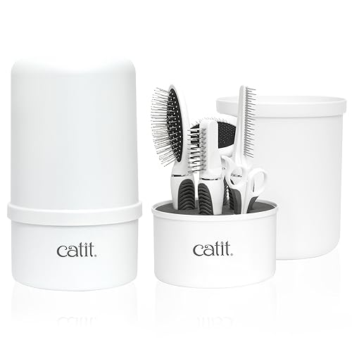 Catit Grooming Kit Long Hair 5 Count (Pack of 1) White - Longhair Grooming Kit