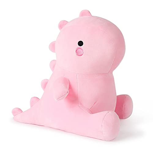 shownicer Plüschtier Dinosaurier Kuscheltier Stofftier Kawaii Dino Plüsch, Plüschsaurier Plüschkissen Spielzeug, Wurfkissen, Kissen Puppe, Schmusetier Geschenk Gefüllt für Kinder Mädchen Jungen - Rosa - 45cm
