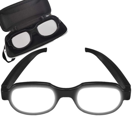 Hotiego Anime Glasses Light-Up LED Eyewear Anime Role Playing Props Funny Novelty Luminous Cosplay Party Halloween Toys - Black 1