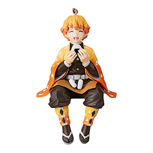 FOUONTOS Zenitsu Agatsuma Ghost Slayer Figure Eat Rice Balls Series Action Figure Toys Collection Anime Sitting Pose Character Action Figure (Onigiri My Wife Kindness) - Kindness