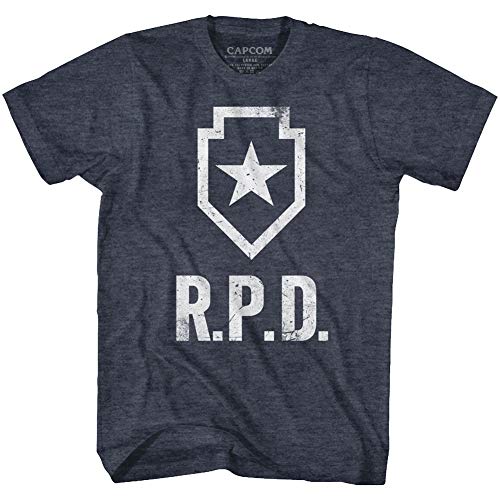 Resident Evil Horror Syfy Film Video Game Raccoon Police Department T-Shirt Tee - XX-Large - Navy Heather