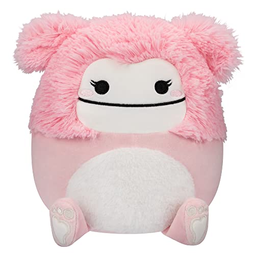 Squishmallows 8-Inch Brina Pink Bigfoot with Fuzzy Belly - Little Ultrasoft Official Kelly Toy Plush - Brina Pink Bigfoot