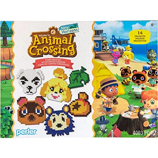 Perler 80-54498 Animal Crossing Deluxe Box Fuse Bead Kit for Kids and Adults, Pattern Sizes Vary, Multicolor, 4004pcs