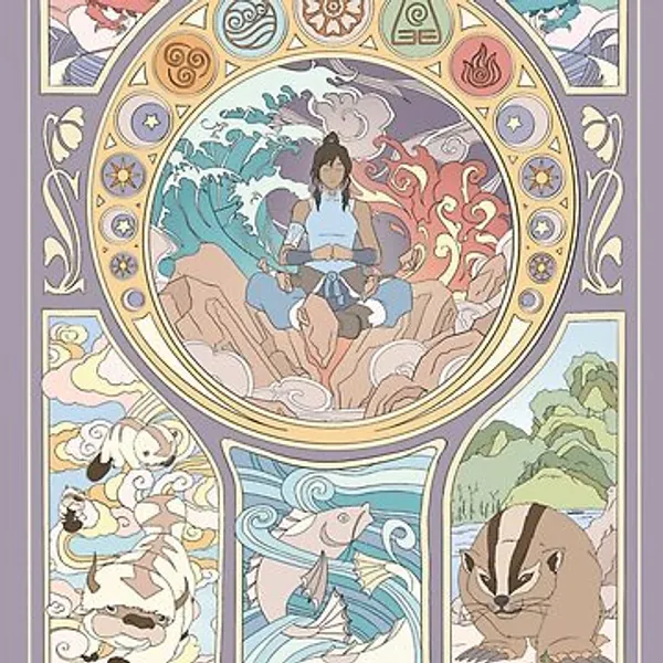Avatar Korra and Original Benders, Art Nouveau | Poster