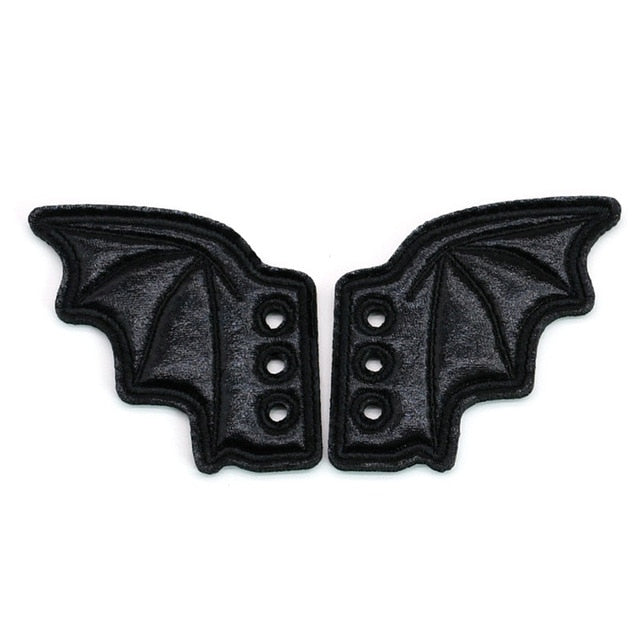 Black Bat Shoe Lace Accessory One Pair - Black small bats / 1pair