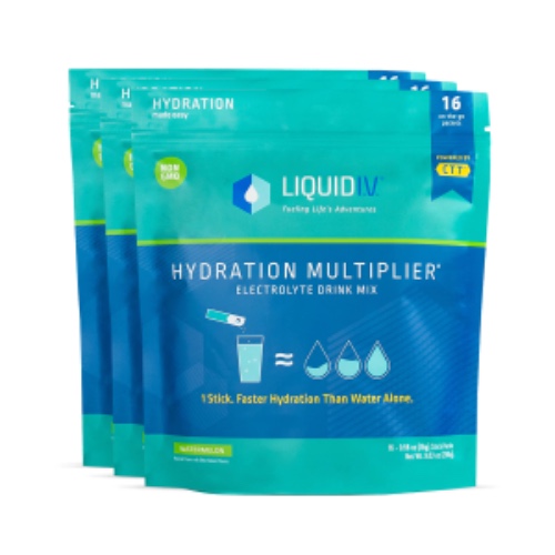 Liquid I.V. Hydration Multiplier - Watermelon - Hydration Powder Packets | Electrolyte Drink Mix | Easy Open Single-Serving Stick | Non-GMO | 48 Sticks - 16 Count (Pack of 3)
