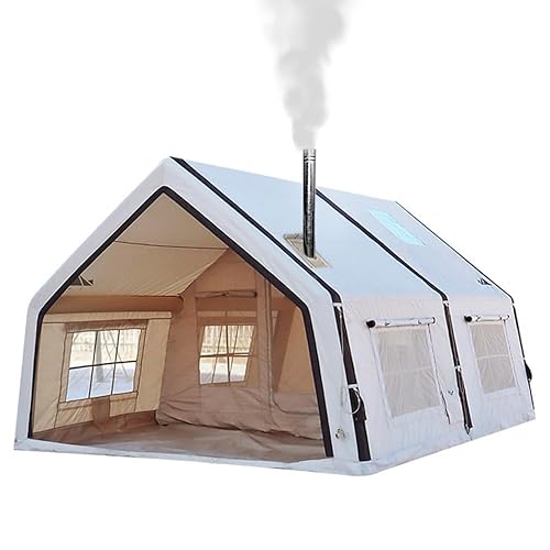 Sport Tent Inflatable Tent with Pump,Family Tent for 4-6 Persons with Stove Jack Hole,4 Season 3000mm Waterproof Windproof Large Air Tent Pop-Up Tents,Quick to Set up - XL:480 x 306 x 250cm(6-8 Person)