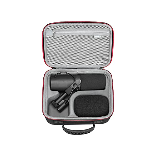 RLSOCO Case for Shure SM7B Vocal Dynamic Microphone & MV7 / MV7X USB Podcast Microphone (Black) - Black