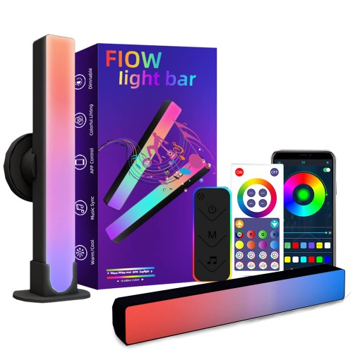 Smart LED Light Bars, Locinoe RGB Flow Light Bar, Bluetooth APP Control Gaming Lights Ambient Lighting, TV Backlight with Music Sync, for Gaming Setup, Entertainment, PC, Room Decoration - bluetooth