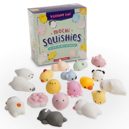 Squishies Kawaii Animal, Mochi Squishy, Christmas Stocking Stuffers, Cute Desk accessorie, Squishy Animals, Squishy Toy for Stress Relief and Concentration - Autism Sensory Toys, Sensory Input, Calming …