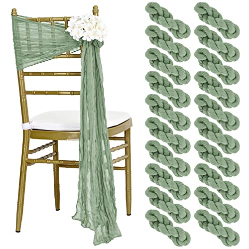 20 Pack Sage Green Chair Decorations