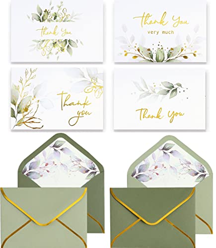 Sage Green Thank You Cards (100)
