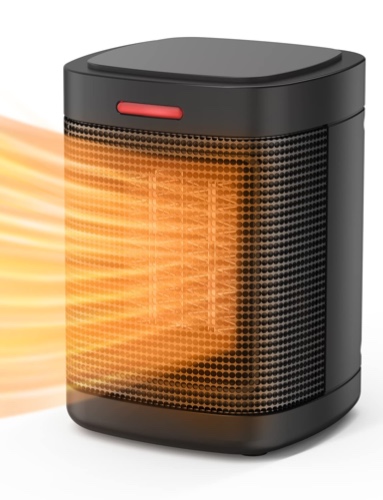 Space Heater, 500W Small Space Heater for Indoor Use, Ceramic Personal Heater with Overheating & Tip-Over Protection, Mini Quiet Desk Heater for Home Office Bedroom - 