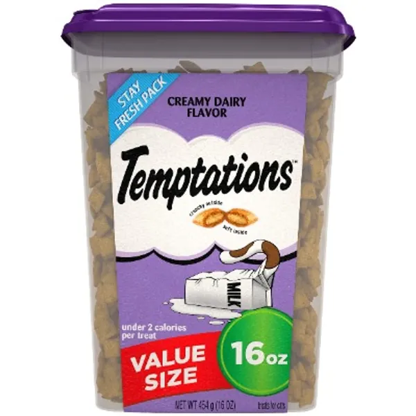 TEMPTATIONS Classic Crunchy and Soft Cat Treats, 16 oz., Pouches and Tubs