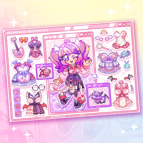 Ironmouse Dress Up - A4 print