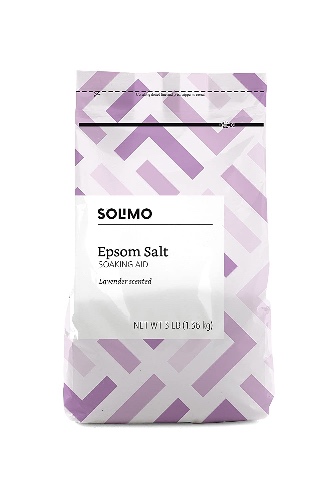 Amazon Brand - Solimo Epsom Salt Soaking Aid, Lavender Scented, 3 Pound - Lavender 3 Pound (Pack of 1)