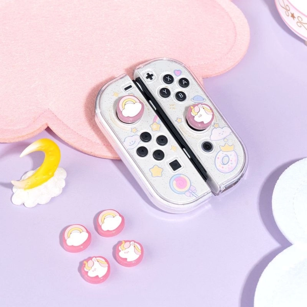 Pink Unicorn Switch OLED Thumb Grips Kawaii Joystick Caps Cute Analog Caps for Switch Lite