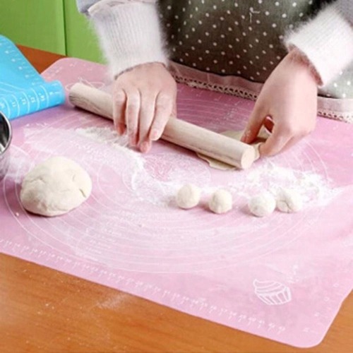 Silicone Mat with Scale Non-Stick Baking Tools (4 pcs set ) - Pink