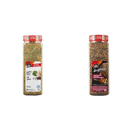Club House, Quality Natural Herbs & Spices, One Step Seasoning, Garlic Plus, 580g & La Grille, Grilling Made Easy, Montreal Steak Spice Seasoning, 825g - Seasoning + Montreal Steak Spice Seasoning
