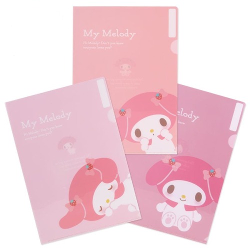 My Melody Expressions 3-pc Clear File Folder Set