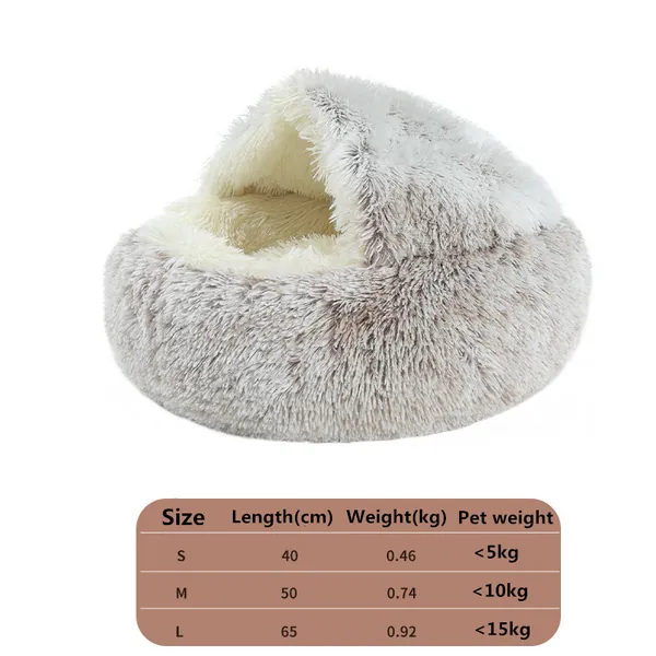 Cat Dog Round Sleeping Bag | Cute Comfy Pet Cave Bed | Best Gift for Pets Parents & Lovers by PetWithMe - S / Coffee
