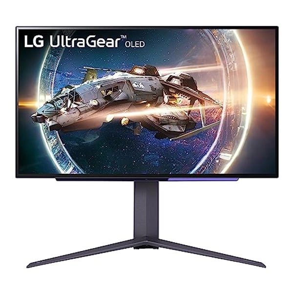 LG UltraGear 27GR95QE - 27 inch OLED Gaming Monitor QHD (2560 x 1440), 240Hz Refresh Rate, 0.03ms (GtG) Response Time, Anti-glare, AMD FreeSync Premium, NVIDIA G-SYNC Compatible, HDMI 2.1