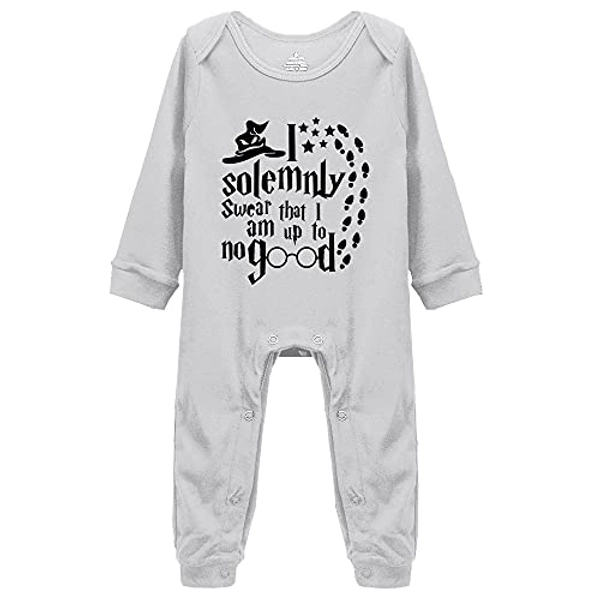 I Solemnly Swear That I Am Up to No Good - Baby Boys Girls Long Sleeve Romper Jumpsuit Outfit 0-3 Months