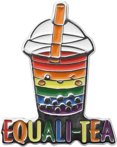 Amazon.com: Equalitea Rainbow Boba Milk Tea Enamel Pin