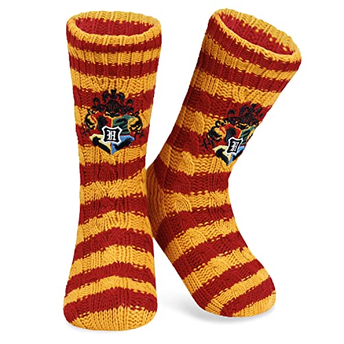 Harry Potter Fluffy Slipper Socks Women Teens Knitted Fleece Lined Bed Socks Ladies Non Slip One Size Gifts for Her
